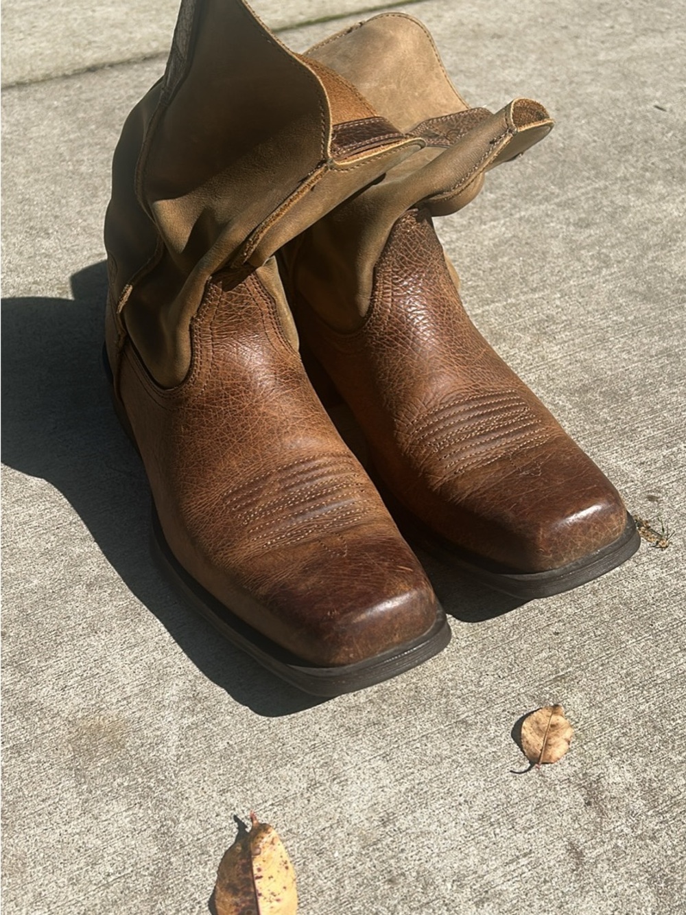 Ariat Rambler Men's Brown Leather Western Slip-On Boots